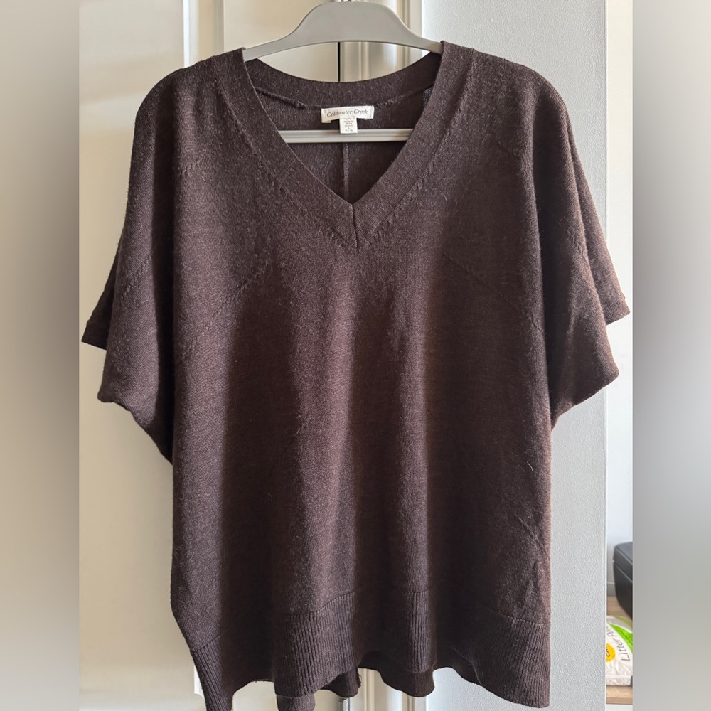 Coldwater Creek Dark Brown V-Neck Sweater